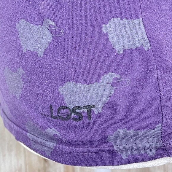 Lost Short Sleeve Graphic Tee | Purple | Crew Neck | Small | Novelty | Y2K - Picture 9 of 12